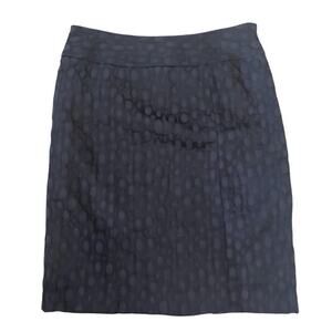 Dana Buchman Navy Textured Lined Straight Pencil Side Zip Short Skirt | Size 10